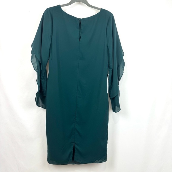 AZAZIE CARTER Stretch Pine Sheath Ruched Stretch Chiffon Dress NWT Women’s Sz 8 - Picture 4 of 16